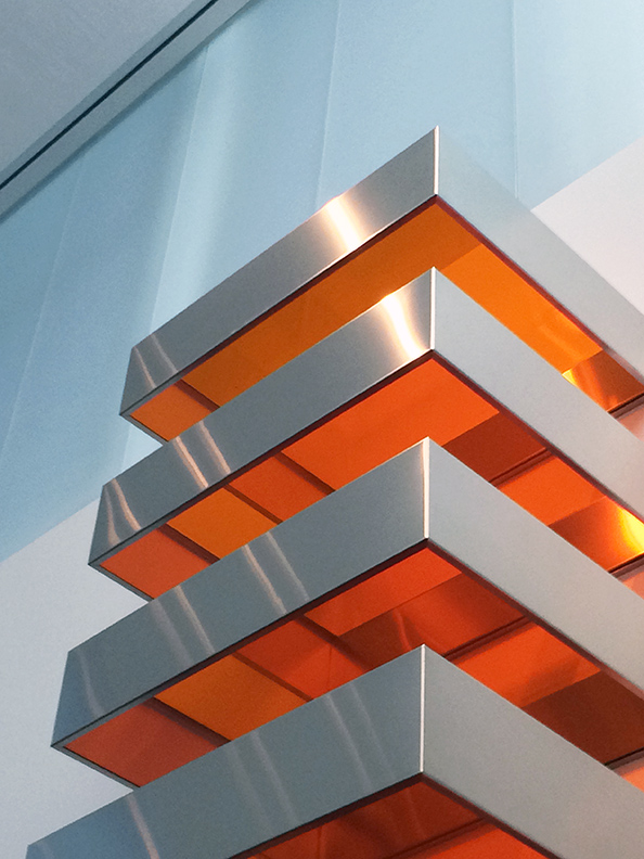 Top of "Large Stack," Donald Judd, Nelson-Atkins Museum of Art.