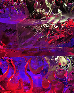 Closeup crop of ice sculpture